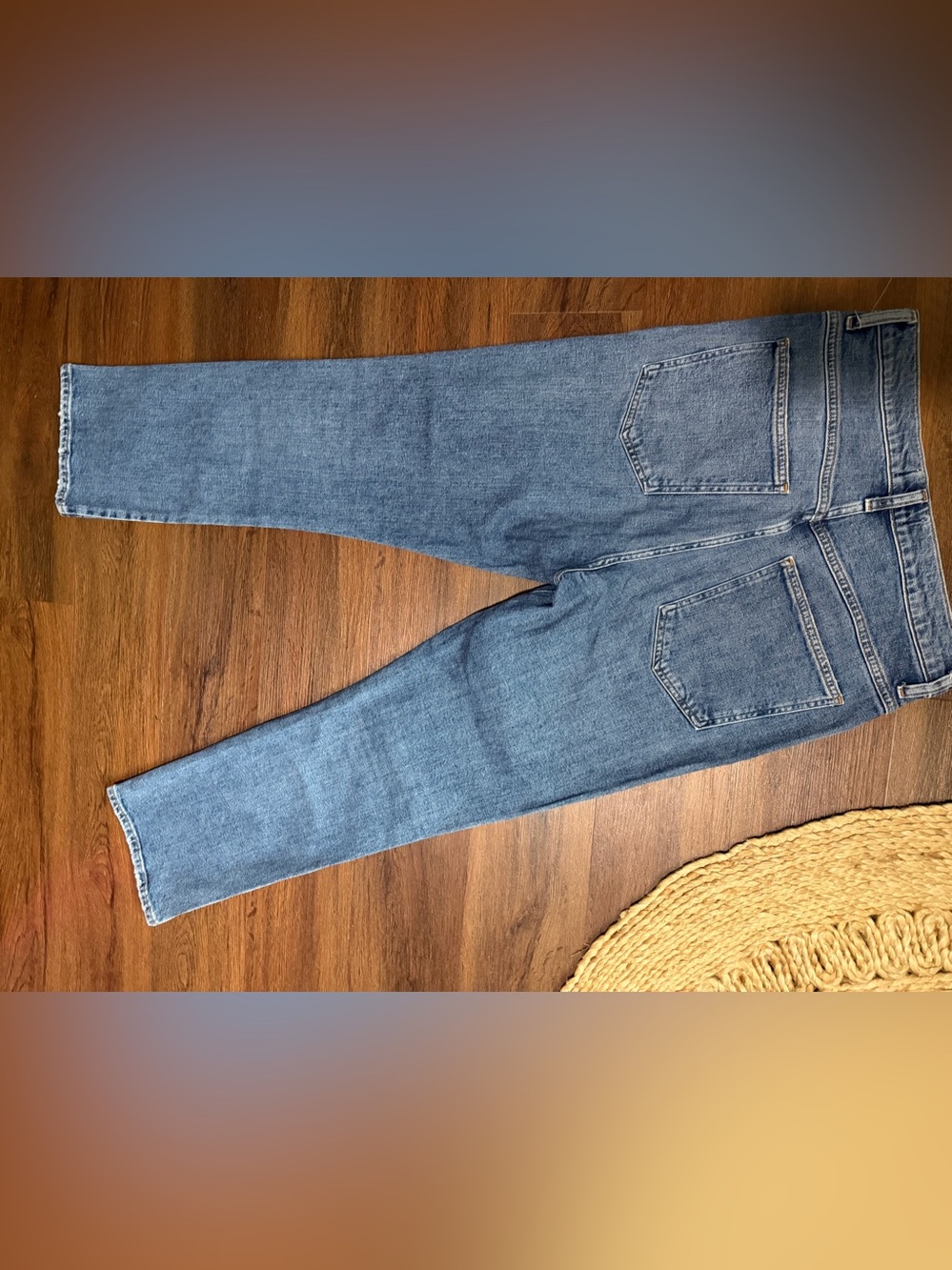 AGOLDE “Pinch Waist” high kick crop summer medium wash denim straight jeans $259 - Picture 7 of 9